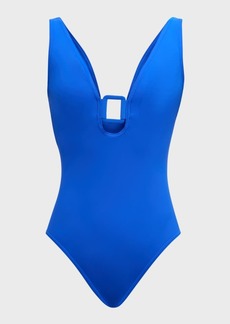 Karla Colletto Juni V-Neck Silent Underwire One-Piece Swimsuit 