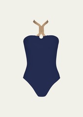 Karla Colletto Charlie Halter Bandeau One-Piece Swimsuit