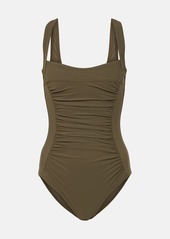 Karla Colletto Ruched square-neck swimsuit