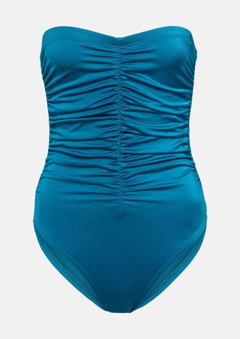 Karla Colletto Ruched strapless swimsuit