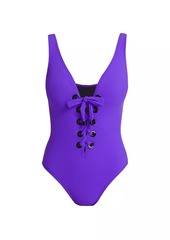 Karla Colletto Lucy Lace-Up One-Piece Swimsuit