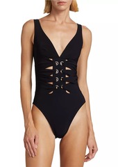 Karla Colletto Lucy Lace-Up One-Piece Swimsuit