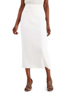 Kasper Crepe Column Skirt - Vanilla Ice