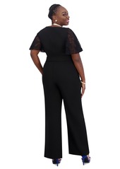 Kasper Lace-Sleeve Jumpsuit, Women's & Plus Size - White