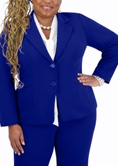 Kasper Notched-Collar Two-Button Blazer, Women's & Plus Size - Royal Blue