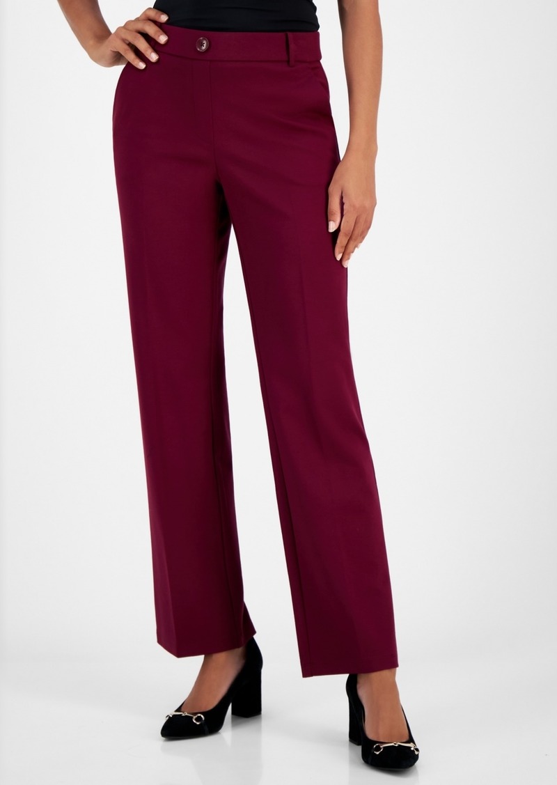 Kasper Petite High Rise Pull-On Compression Pants - Shiraz