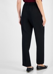 Kasper Women's Pull-On Straight-Leg Pants - Black