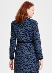 Kasper Petite Trimmed Open-Front Topper Jacket - Blue Heron