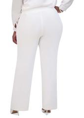 Kasper Plus Size & Women's Seamed-Waist Pull-On Pants - White