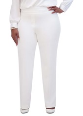 Kasper Plus Size & Women's Seamed-Waist Pull-On Pants - White