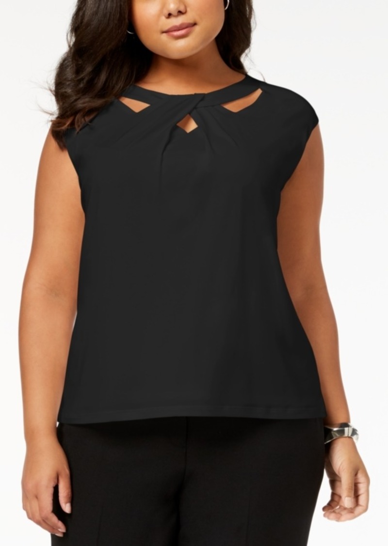 plus size cut out tops