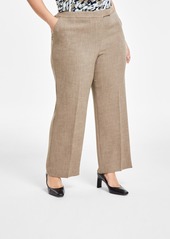 Kasper Plus Size Extended-Tab Straight-Leg Pants - Cypress Grey