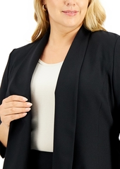 Kasper Plus Size Open-Front Soft Blazer - Black