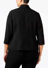 Kasper Plus Size Open-Front Soft Blazer - Black