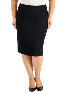 Kasper Plus Size Skimmer Skirt - Black