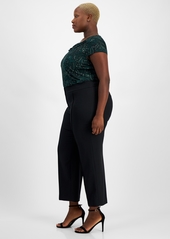 Kasper Plus Size Straight-Leg Pants - Black