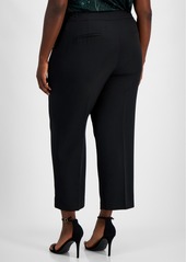 Kasper Plus Size Straight-Leg Pants - Black