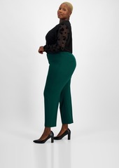 Kasper Plus Size Straight-Leg Pants - Evergreen