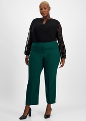 Kasper Plus Size Straight-Leg Pants - Evergreen