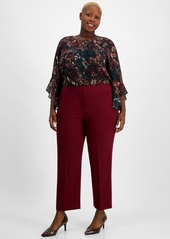 Kasper Plus Size Straight-Leg Pants - Shiraz