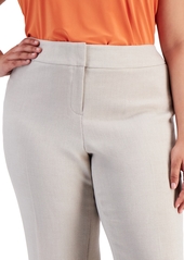 Kasper Plus Size Straight-Leg Pants - Summer Straw