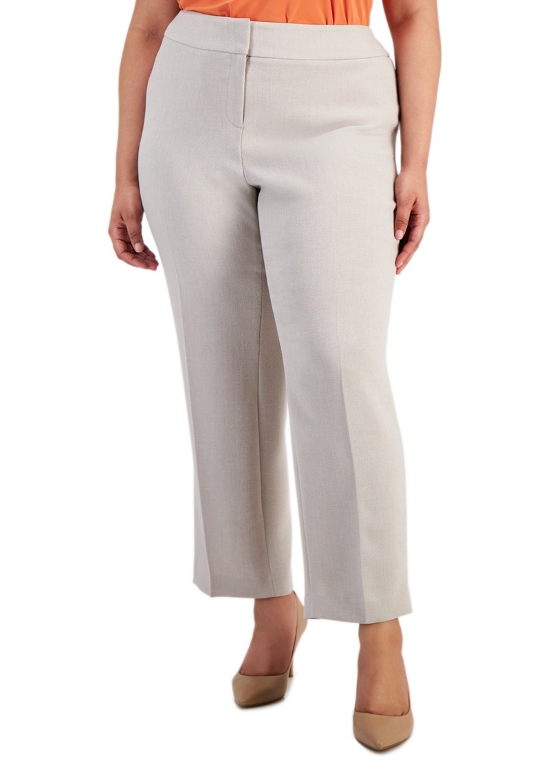 Kasper Plus Size Straight-Leg Pants - Summer Straw