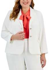 Kasper Plus Size Two-Button Blazer - Vanilla Ice