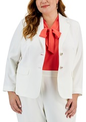 Kasper Plus Size Two-Button Blazer - Vanilla Ice