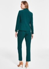 Kasper Single Button Blazer Pleated Neck Top Slim Pants