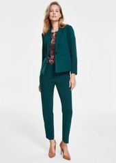 Kasper Single Button Blazer Pleated Neck Top Slim Pants