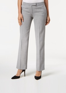 Kasper Tab-Waist, Straight-Fit Modern Dress Pants - Grey/Black