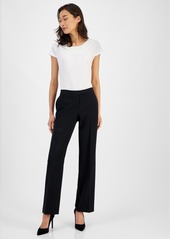 Kasper Tab-Waist, Straight-Fit Modern Dress Pants - Black