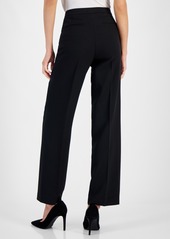 Kasper Tab-Waist, Straight-Fit Modern Dress Pants - Black