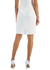 Kasper Women's Back-Zip Knee-Length Pencil Skirt - Lily White