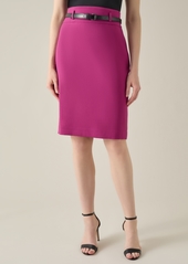 Kasper Women's Belted High-Waisted Pencil Skirt - Cerise