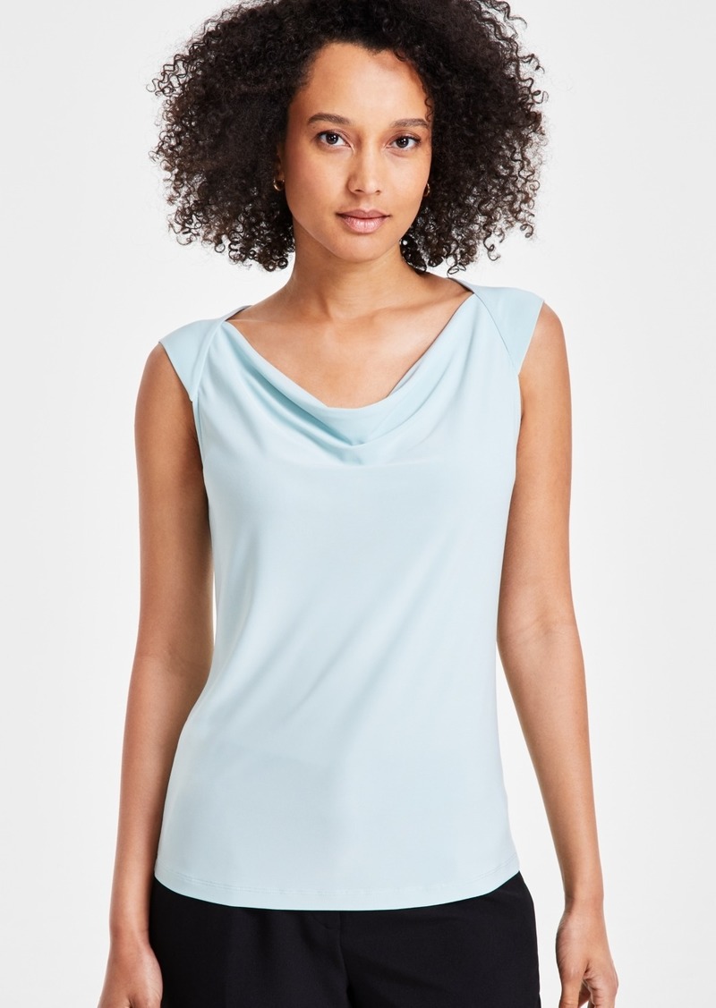 Kasper Women's Cap-Sleeve Raglan Top - Sea Glass