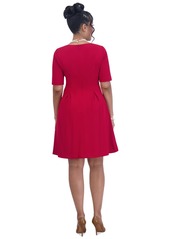 Kasper Women's Caroline Crepe Scoop-Neck Dress - Crimson