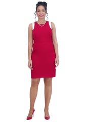 Kasper Women's Combo Sleeveless Sheath Dress - Crimson/cr