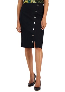 Kasper Women's Faux Snap-Front Pencil Skirt - Black