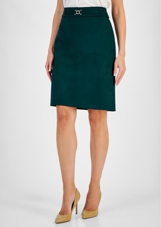 Kasper Women's Hardware-Waist Pencil Skirt - Evergreen