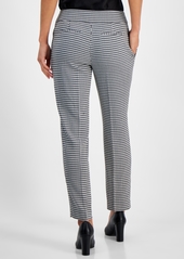 Kasper Women's Houndstooth Print Mid Rise Straight-Leg Pants - Black/White