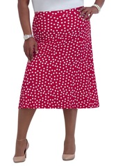 Kasper Women's Ity Dot-Print A-Line Pull-On Skirt - Crimson/cr