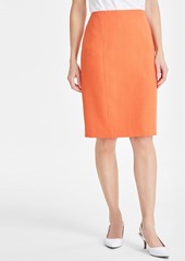 Kasper Women's Textured Side-Zip Pencil Skirt - Papaya