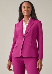 Kasper Women's One Button Notched Collar Blazer - Cerise