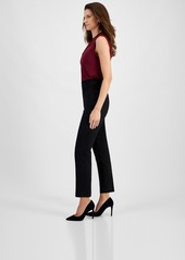 Kasper Petite Pull-On Straight-Leg Pants - Black