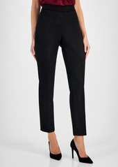 Kasper Petite Pull-On Straight-Leg Pants - Black