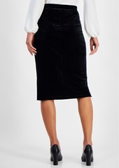 Kasper Women's Pull-On Velvet Pencil Skirt - Black