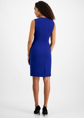 Kasper Women's Sleeveless Stretch Crepe Sheath Dress - Royal Signature