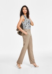 Kasper Women's Straight-Leg Extended-Tab Pants - Cypress Grey