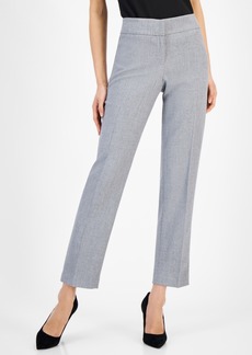 Kasper Women's Stretch-Crepe Straight-Leg Pants - Grey/Black